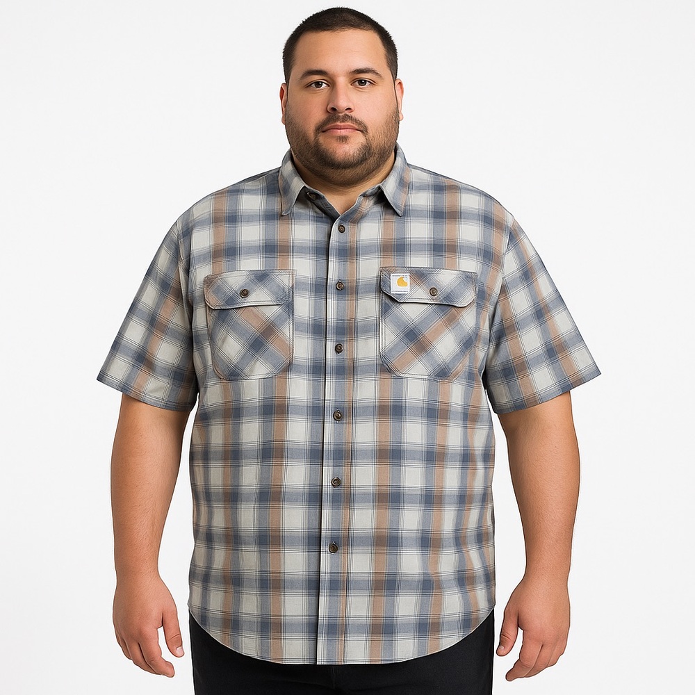 Carhartt Relaxed Fit‎ Plaid Short Sleeve Button-Down Shirt Men’s XL